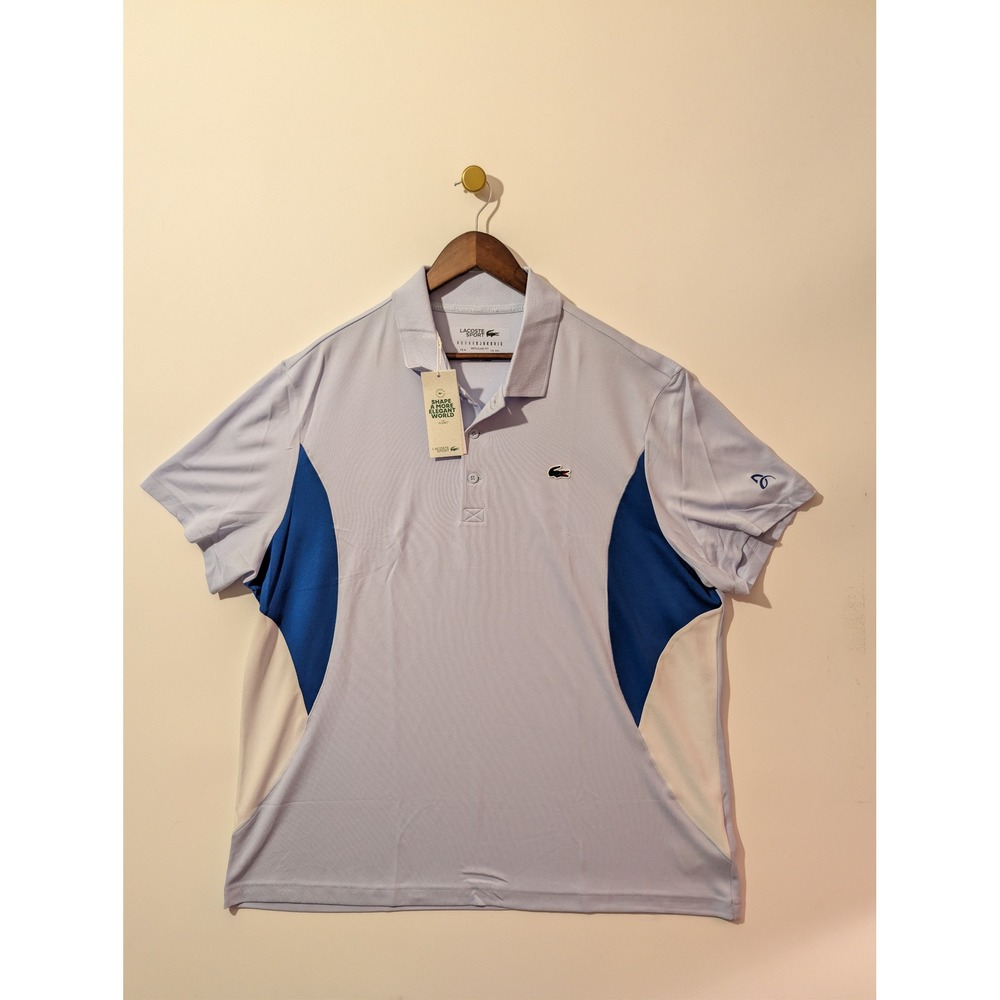 Lacoste Sport Novak Djokovic Polo Mens 3XL Blue NWT Ultra Dry Tennis DH7330-51